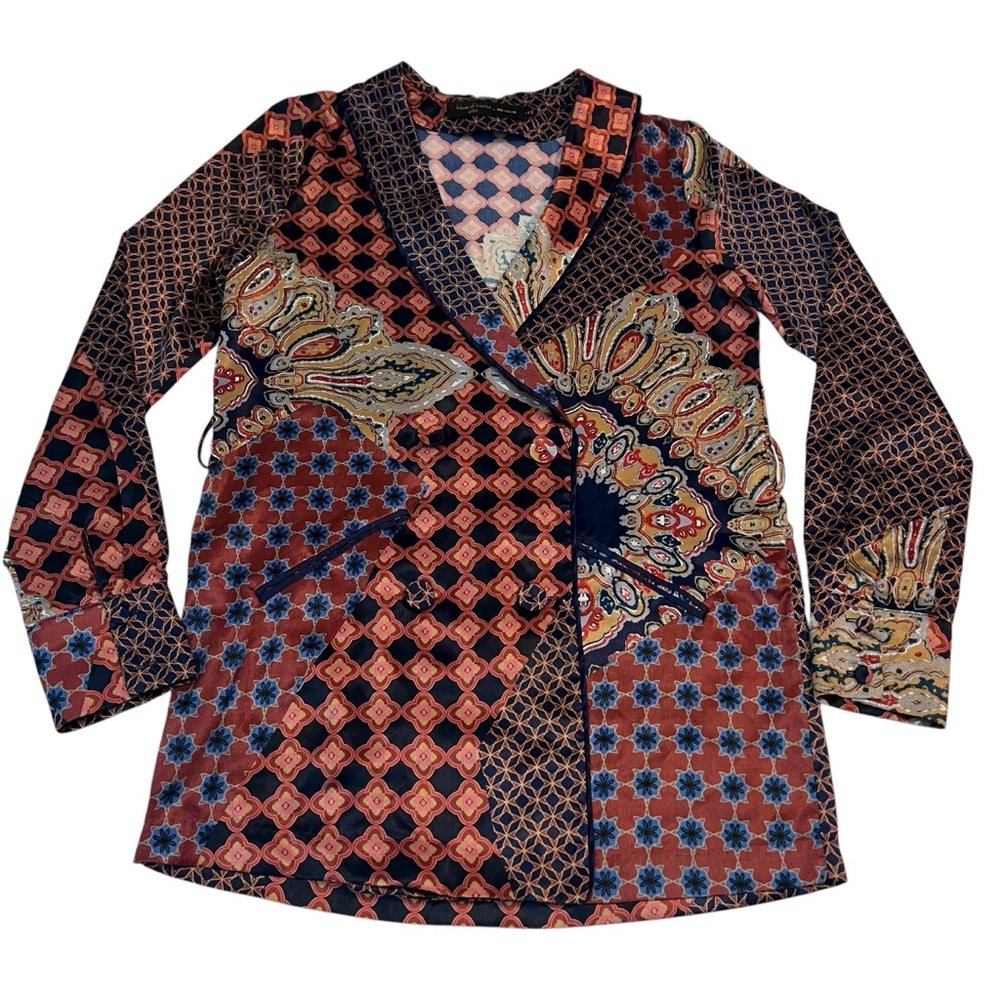 House of Harlow 1960 x Revolve Arthur Patchwork Pajama‎ Kimono Top Size XS